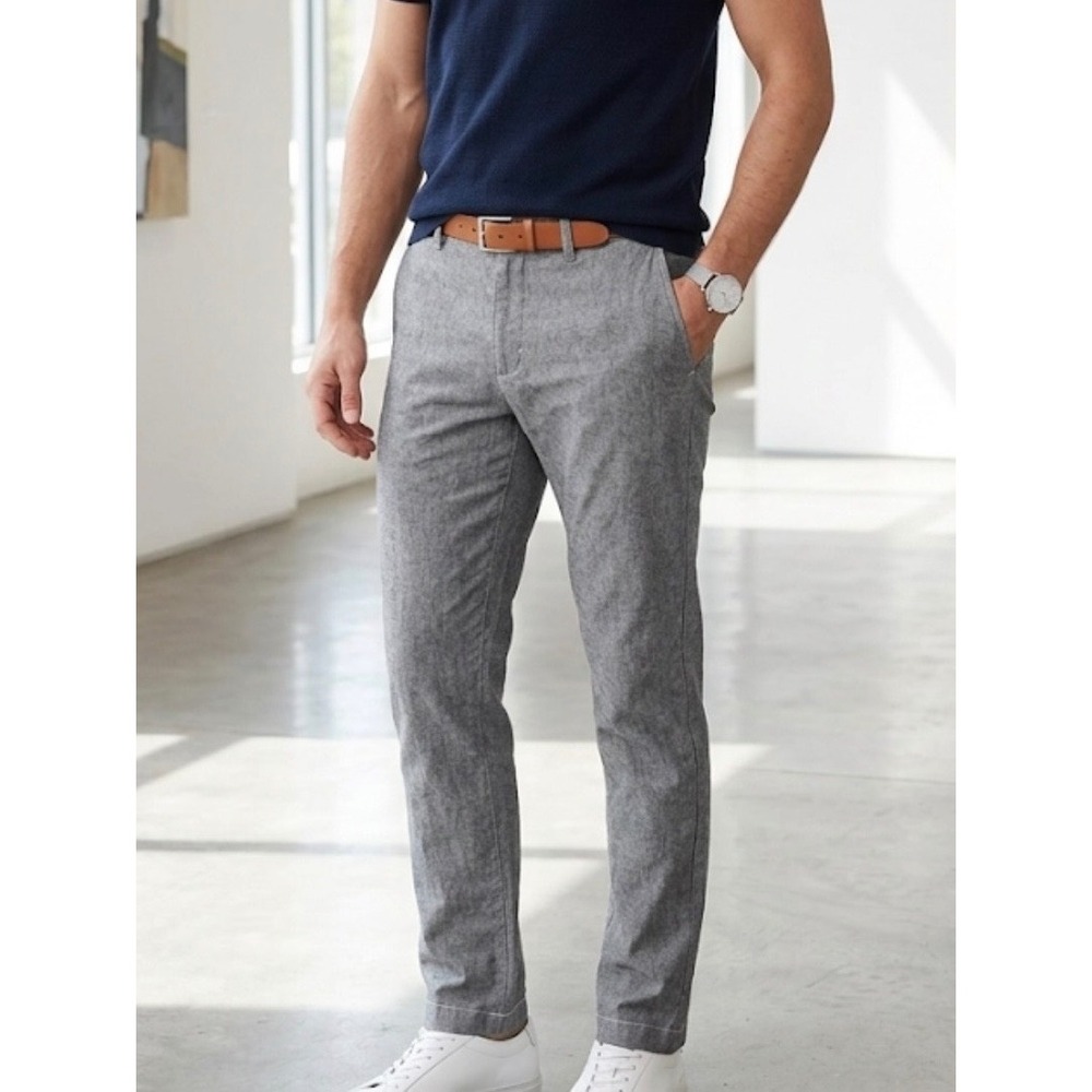 J.Crew 484 Slim Fit Pants Mens 32x32 Grey Stretch Cotton Chino RN77388‎